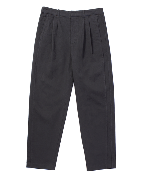 pleated stripe trouser / black gabardine