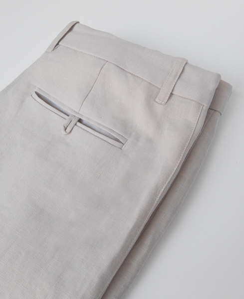 pleated stripe trouser / concrete linen