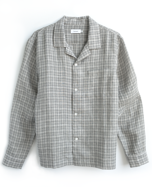 camp collar shirt / ecru window check - new