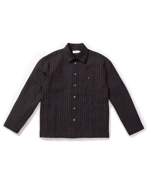 shirt jacket / indigo pinstripe