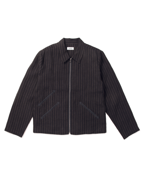 zip jacket / indigo pinstripe