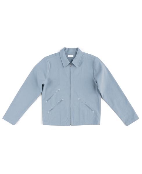 zip jacket / petrol denim