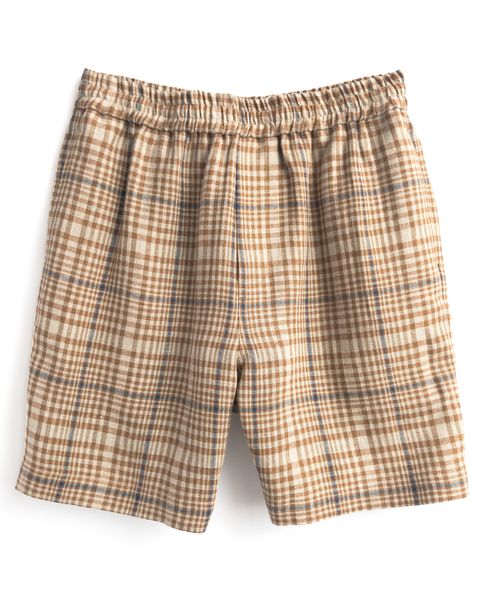 sport short / gold check linen